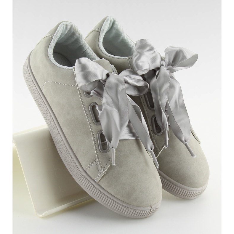 Šedé BL1250-SP šedé tenisky se stuhou šedá Šedé BL1250-SP šedé tenisky se stuhou šedá