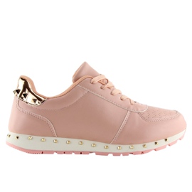 Sportovní boty s růžovými cvočky BK-85 Pink žluť