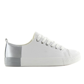 Dvoubarevné bílé tenisky BK378 White / Silver bílý Dvoubarevné bílé tenisky BK378 White / Silver bílý