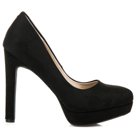 Vices Semišové podpatky na platformě černý