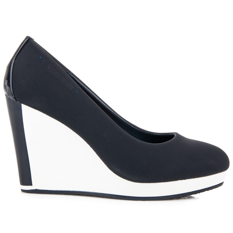 Vices Námořnické modré lodičky na klínku modrý