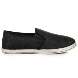 Muto Černé slip on espadrilky černý