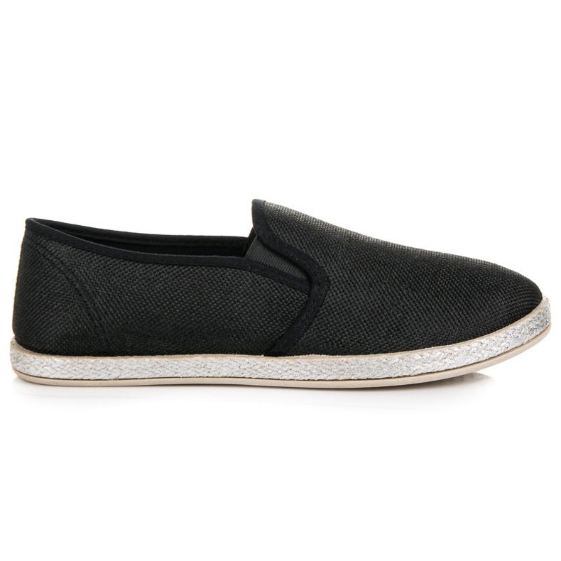 Muto Černé slip on espadrilky černá