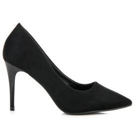 Černé semišové podpatky černý