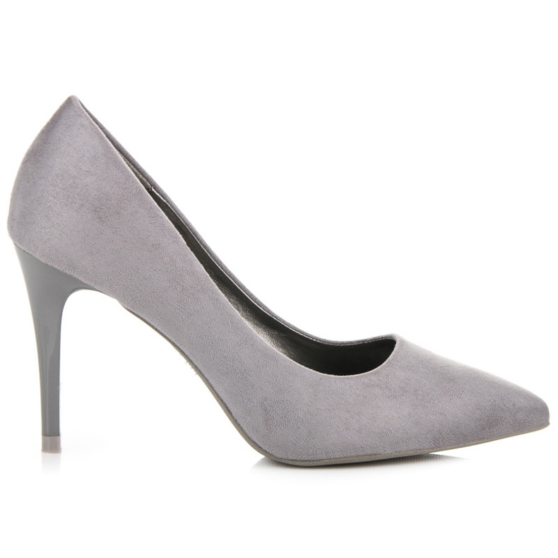 Šedé semišové podpatky šedá