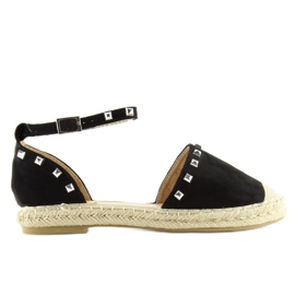 Černé espadrilky 99-26 černé s cvočky černá