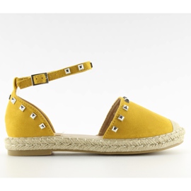 Žluté espadrilky 99-26 žluté s cvočky žluť