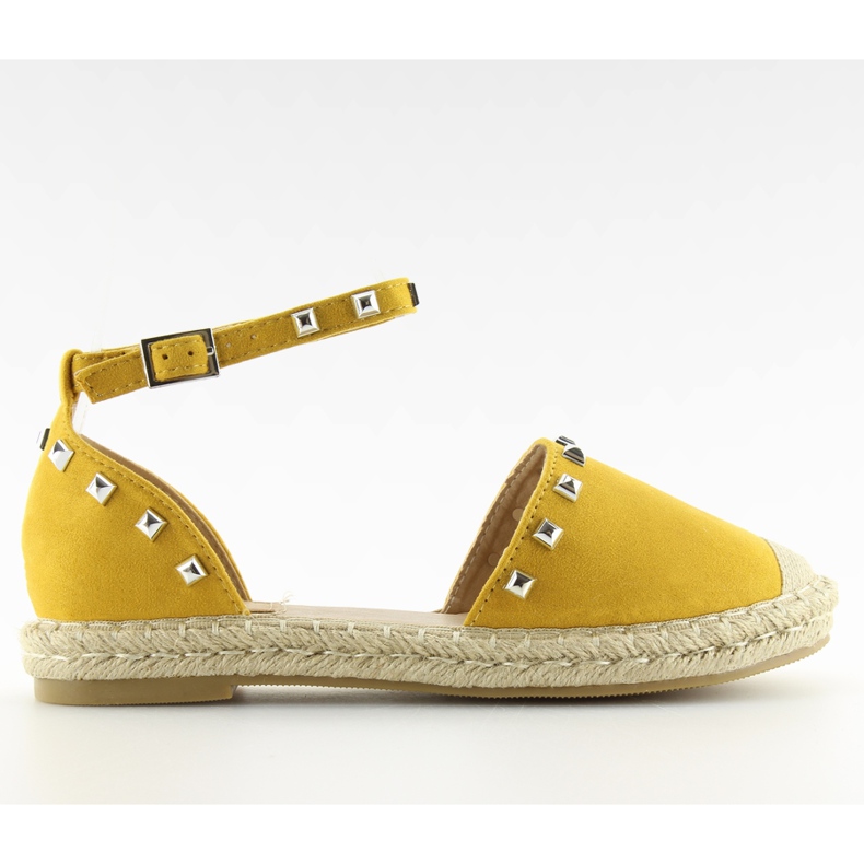 Žluté espadrilky 99-26 žluté s cvočky žlutá