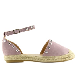 Espadrilky s fialovými 99-26 fialovými cvočky fialová