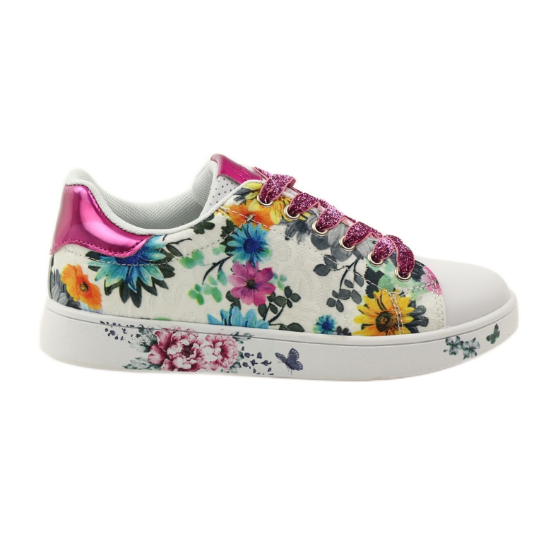 American Club Květinové americké tenisky s koženou vložkou růžový vícebarevný žlutá modrý bílý