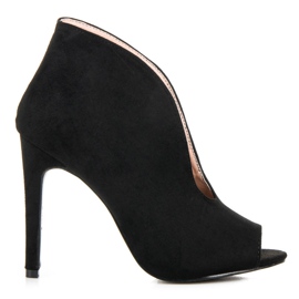 Semišové jarní kozačky černý