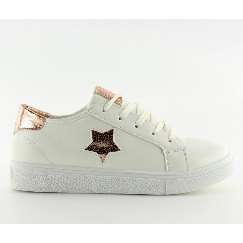 Bílé dámské tenisky 343-Y zlato žlutá bílý