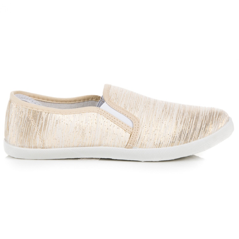 Nazujte tenisky se zlatou nití žlutá