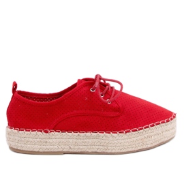 Červené dámské espadrilky LL-118 Red červený