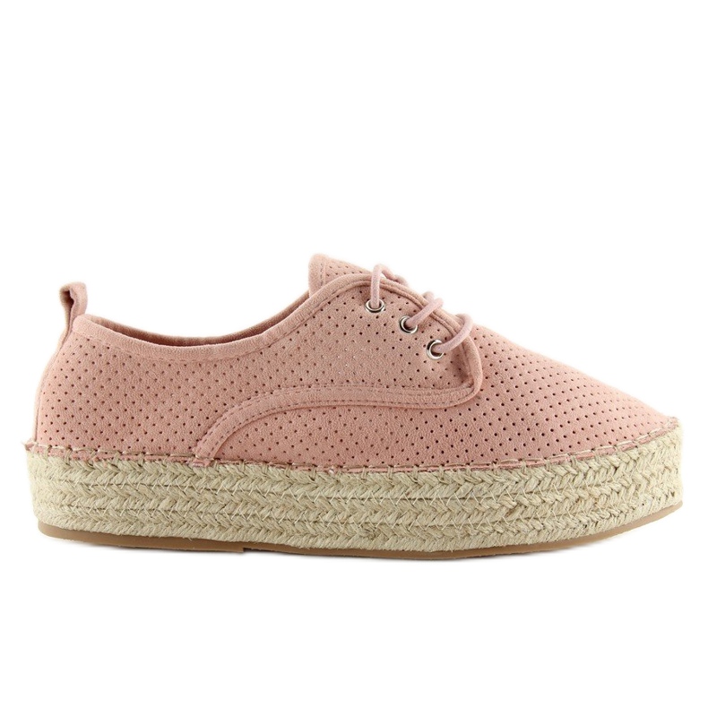 Růžové dámské espadrilky LL-118 Pink růžový Růžové dámské espadrilky LL-118 Pink růžový