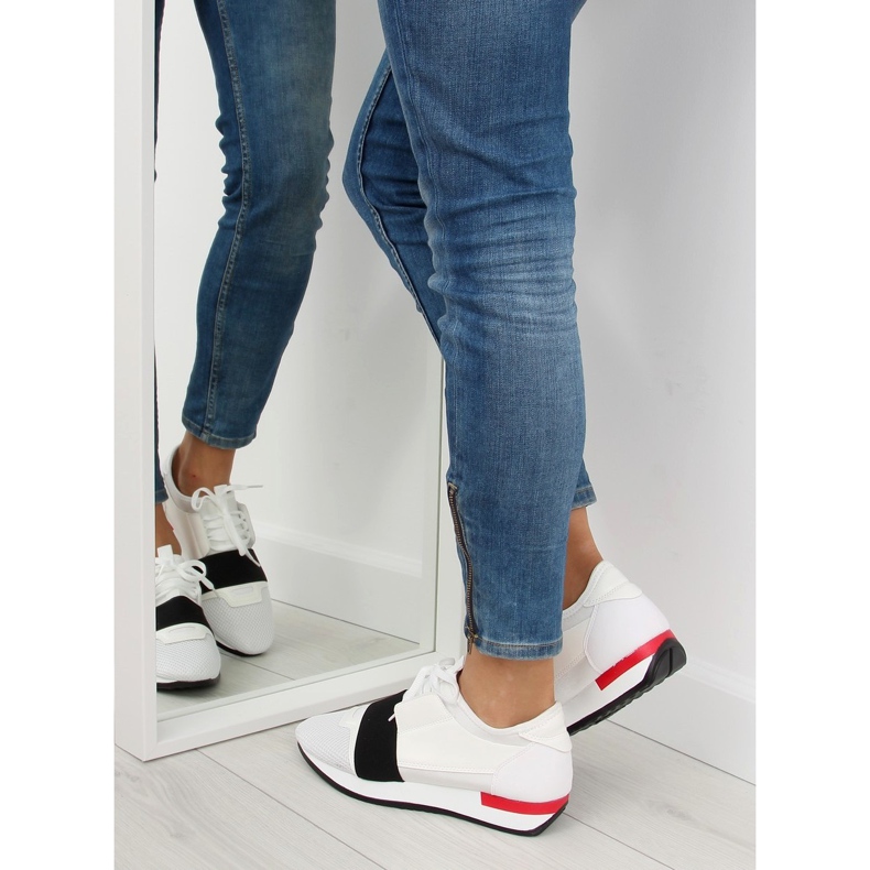 Bílé 16-515 WHITE / RED sportovní boty červené černá bílý