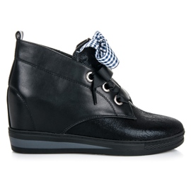 Vinceza Černé Tenisky Se Stuhou černá