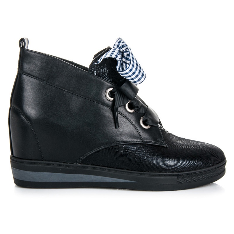 Vinceza Černé Tenisky Se Stuhou černá