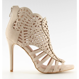 Otevřená béžová obuv s otevřenou špičkou M286 Béžová béžový