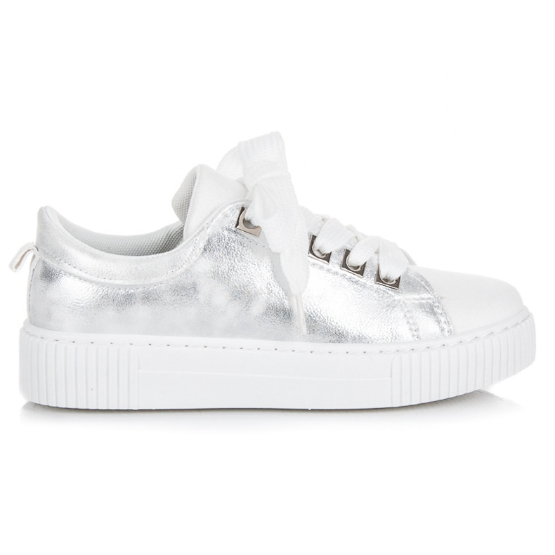 Sport Tenisky na platformě s vázáním bílý