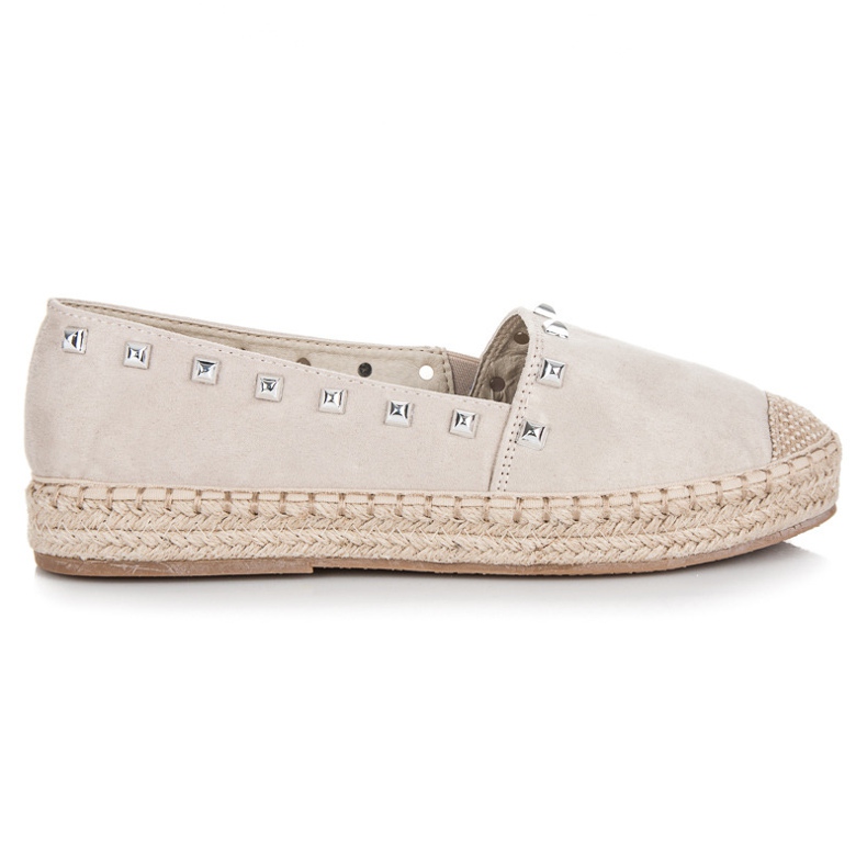 Nio Nio Béžové espadrilky s cvočky béžový Nio Nio Béžové espadrilky s cvočky béžový
