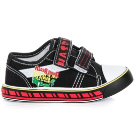 Hasby Chlapecké tenisky na suchý zip černý