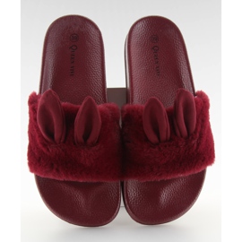 Pantofle s kožešinou a poškozením 58-2 Ii-Gat červené