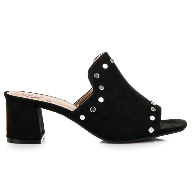 Kylie Semišové pantofle na sloupku černá