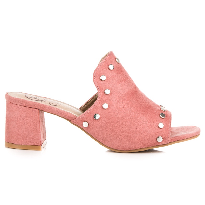 Kylie Semišové pantofle na sloupku růžový