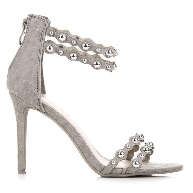 Vinceza šedé Sandály S Ornamenty šedá