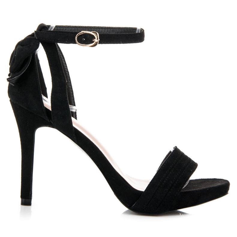 Vinceza Semišové sandály s mašlí černá