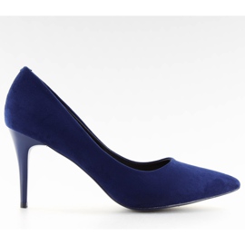 Semišové vysoké podpatky Candy Shop námořní LEI-90 D.BLUE vícebarevný námořnická modř
