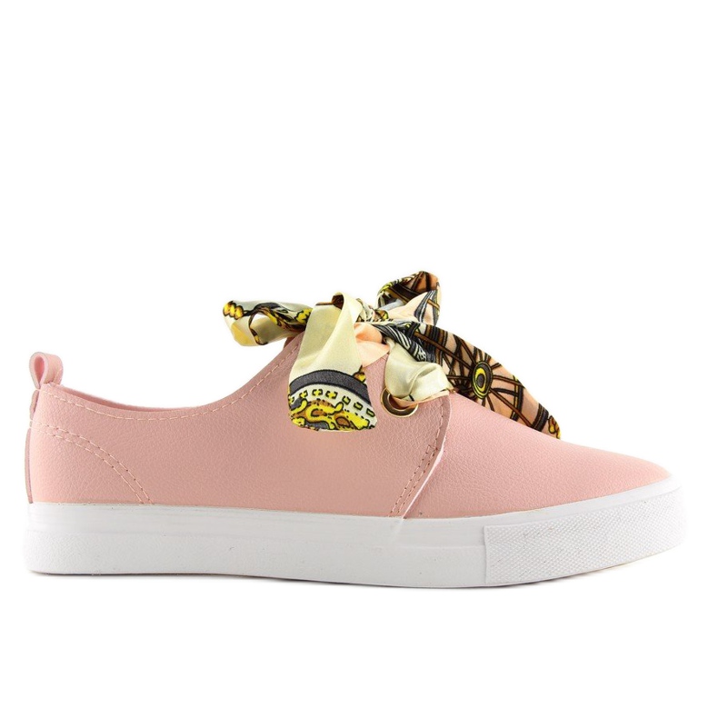 Tenisky šněrované růžovou stuhou XL09P Pink růžový