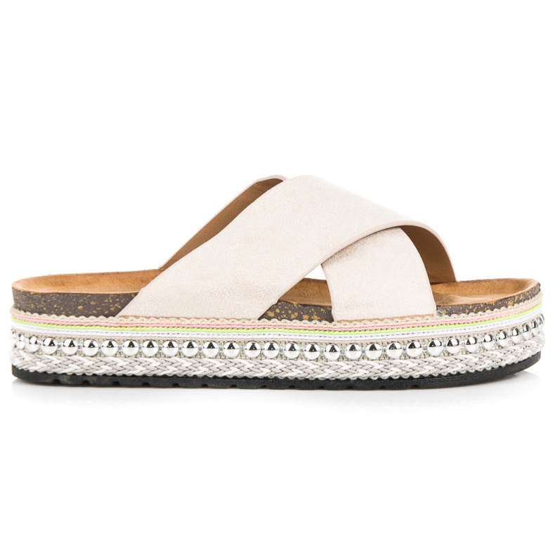 Seastar Semišové pantofle na platformě hnědý