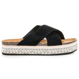 Seastar Semišové pantofle na platformě černý