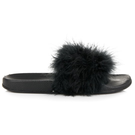 Pantofle s kožešinou černý