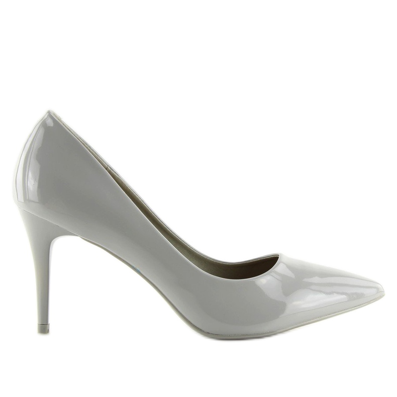 Šedé lakované dámské lodičky LEI-83 Grey šedá