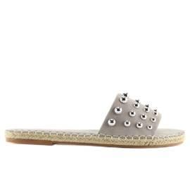 Šedé Dámské šedé espadrilky LL-120P Šedé šedá