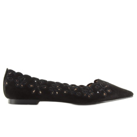 Černé prolamované baleríny Lt99P Černé černý