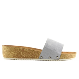 Šedé Dámské šedé pantofle CK05P šedé šedá