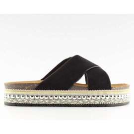 Černé dámské černé pantofle CK15P černé černá