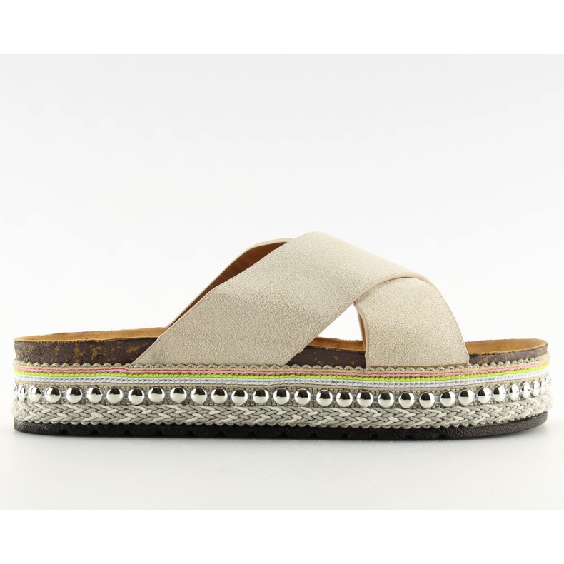 Dámské béžové pantofle CK15P béžové béžový