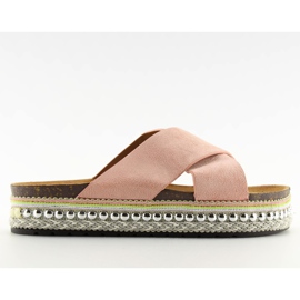 Růžové Dámské růžové pantofle CK15P růžové růžový