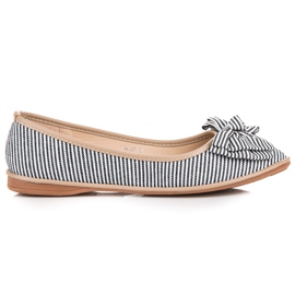 Seastar Žebrované balerínky s mašlí černá