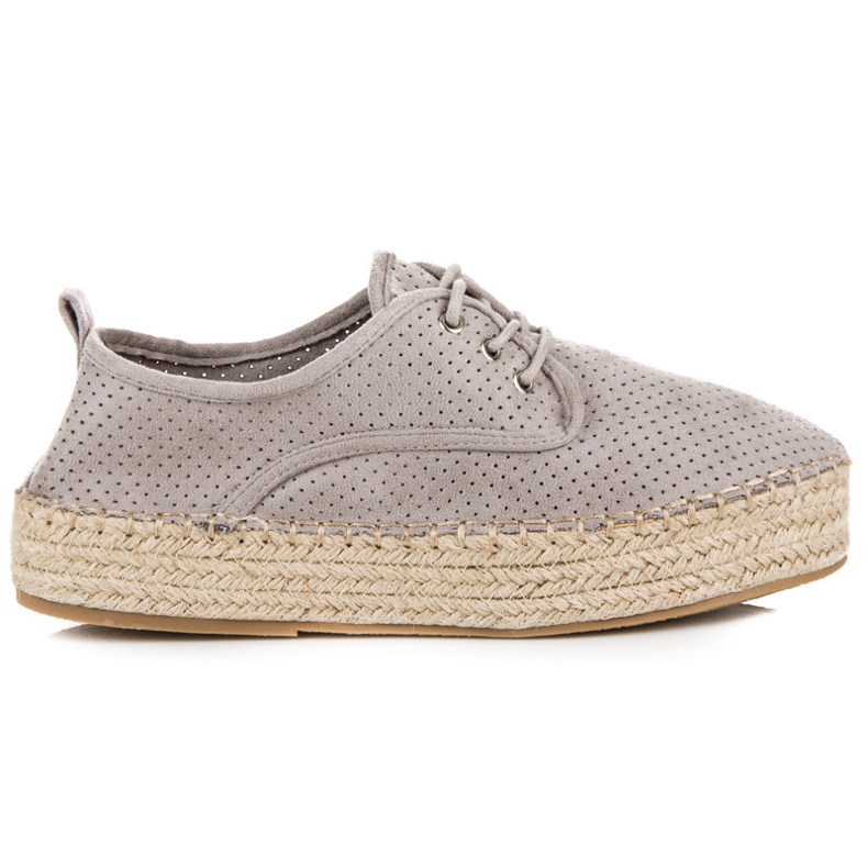 Seastar Prolamované espadrilky na platformě šedá