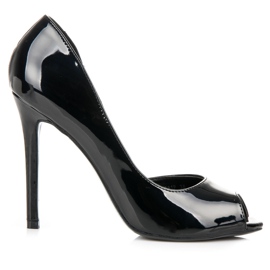 Seastar Lakované podpatky s otevřenou špičkou černý