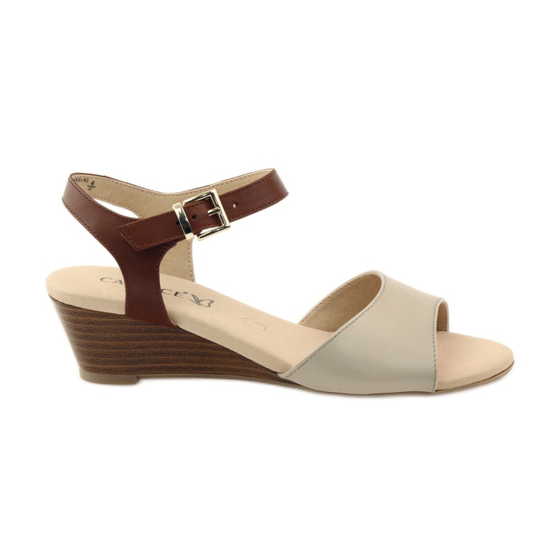 Dámské boty Caprice kožené sandály 28213 hnědý