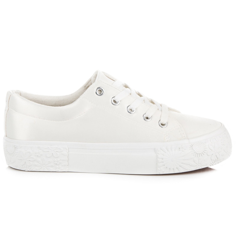 Kylie Saténové tenisky na platformě bílý