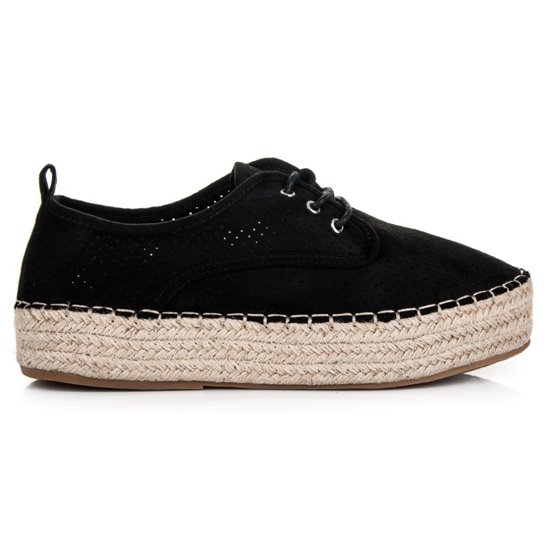 Seastar Prolamované espadrilky na platformě černá