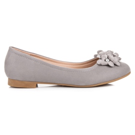 Vices Dámské baleríny s květinami šedá